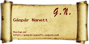 Gáspár Nanett névjegykártya
